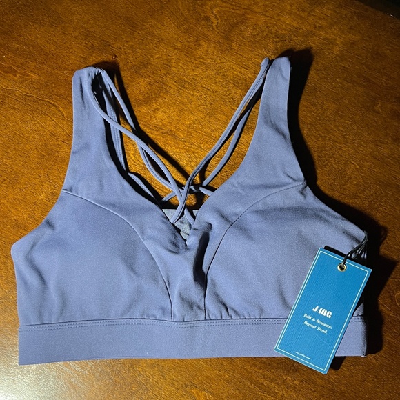 NWT J. ING Activewear Cross Front Strappy Sports Bra Size Large - Picture 7 of 16